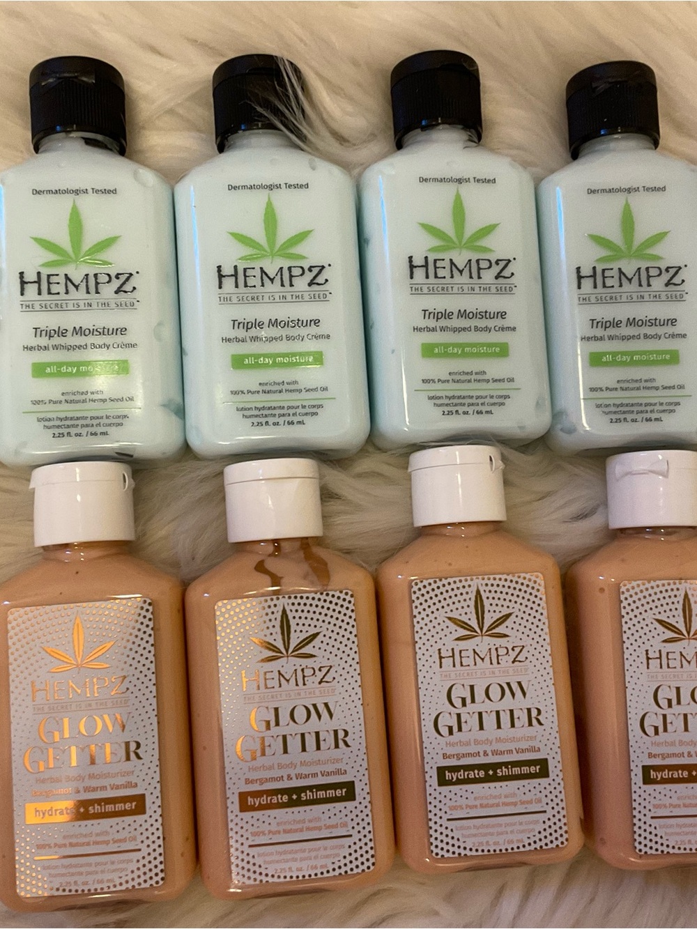 HEMPZ Triple Moisture & Glow Getter - Bundle of 8 Travel Size Bottles - New - Picture 3 of 4